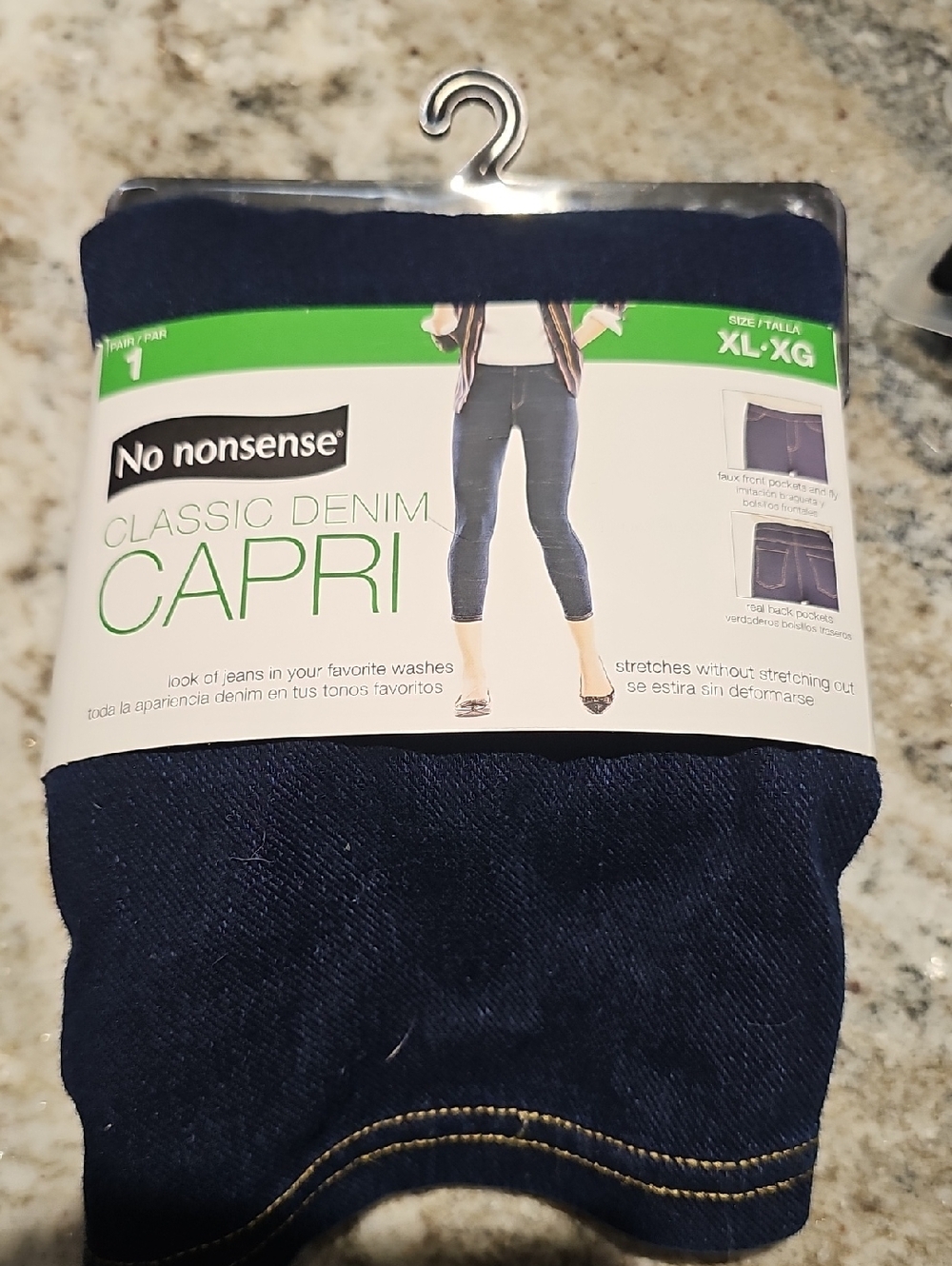 No nonsense Classic Denim Capri - NWT. Dark Indigo Size XL